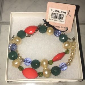 Abstract beads accent necklace 🎨NWT‼️‼️